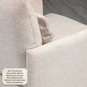 Scaun de Efect din Panza, Fotoliu, Fotoliu Modern pentru Camera de Zi cu Picioare din Otel si Perne pentru Dormitor, Alb crem; HOMCOM | Aosom RO