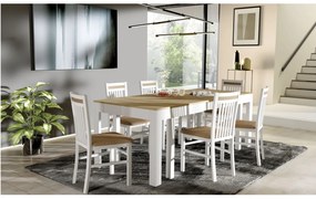 Masă de sufragerie Weston (Stejar riviera + alb) (pentru 6-8 persoane). 1082834