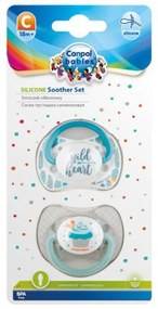 Set 2 suzete simetrice, 6 - 18 m, Canpol Babies - Wild Heart, Cupcake