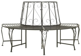 313034 vidaXL Bancă de copac semicirculară pentru grădină, 160 cm, oțel