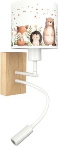 Brilagi - Lampă LED flexibilă BOBO WOOD 1xE27/25W/230V + LED/3W stejar/alb/cu motive animale