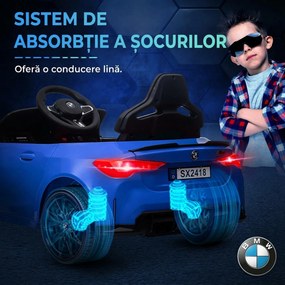 AIYAPLAY Mașinuță Electrică BMW M4 pentru Copii, Albastră | Aosom Romania