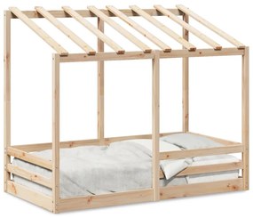 847015 vidaXL Acoperiș pat de copii, 70x140 cm, lemn masiv de pin