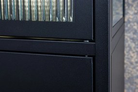 Vitrina moderna din metal si sticla Paris 180cm negru