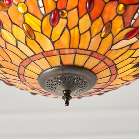 Endon 64076 - Lustru suspendat pe lanț Tiffany DRAGONFLY 3xE27/60W/230V Ø 41 cm