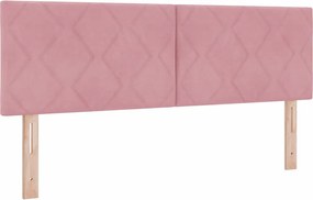 vidaXL Tăblie LED Roz 160 cm Catifea