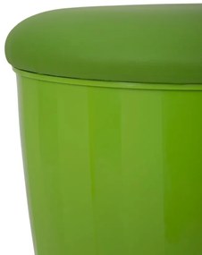 Taburet verde din plastic si piele ecologica, cu spatiu de depozitare, ø 38 x h45 cm, Easy Mauro Ferreti