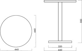 Măsuță auxiliară rotundă ø 44 cm Odo – noo.ma