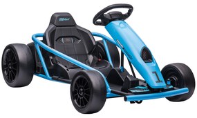 HOMCOM Go Kart Electric pentru Copii, Kart cu Pedale pentru Copii cu Pornire Lentă, Claxon, 115x77x54 cm, Albastru | Aosom Romania