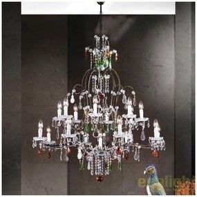 Candelabru LUX super elegant cristal cu 17 brate Verona antik-gold LU 2370/8+8+1 OR