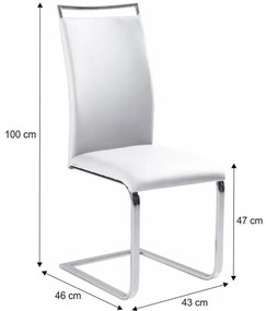 Scaun de sufragerie Berion (alb + Crom). 794756