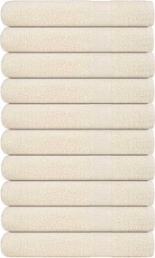 vidaXL Prosoape de saună, FROGN, 10 buc., crem, 80x200 cm, 360 g/m²