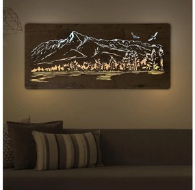 Li-Go 5589/A/DUB2 - Decorațiune LED de perete, 10 W, 5 V, 30000 mAh, 110 x 50 cm, finisaj stejar