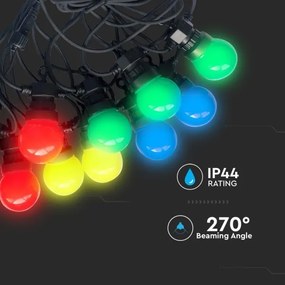 LED Lanț exterior STRING RGB 10m 20xLED/0,5W/230V IP44