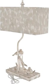 Lampa Shabby Chic Birds metal si rasina h 63 cm