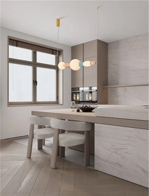Lustra LED suspendata, Ceramica, Roz, Albastru, Portocaliu, Alb, OBRIE