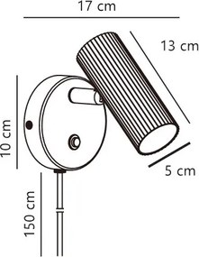 Aplica de perete cu spot si port USB Vico