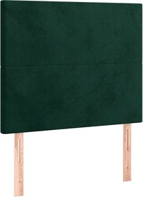 vidaXL Tăblie de pat verde închis 90x5x118/128 cm catifea