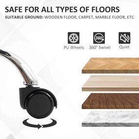 HOMCOM Scaun de birou rabatabil cu suport pentru picioare și capacitate de 120 kg, negru | Aosom Romania