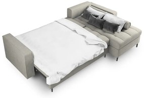 Canapea extensibilă cu șezlong dreapta Milo Casa Santo, gri deschis