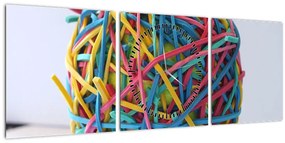 Tablou cu gumițe (cu ceas) (90x30 cm)