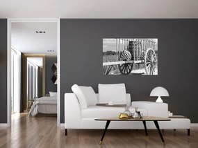 Tablou - Remorcă,alb-negru (90x60 cm)