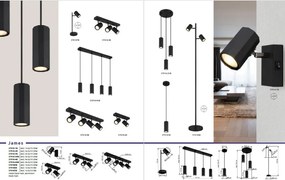 Lustra suspendata cu 3 Spoturi metal negru JAMES