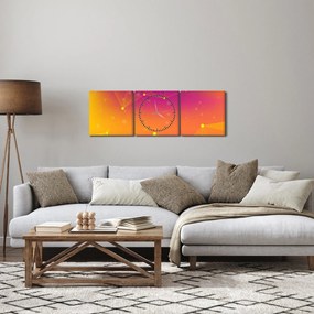 Tabloul modern colorat (cu ceas) (90x30 cm)