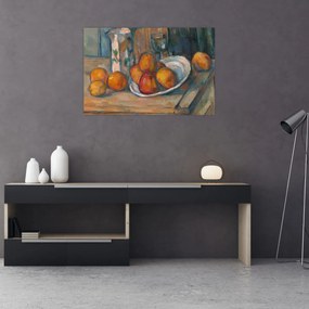 Tablou - Paul Cézanne, Still Life with Milk Jug and Fruit, reproducere (90x60 cm)