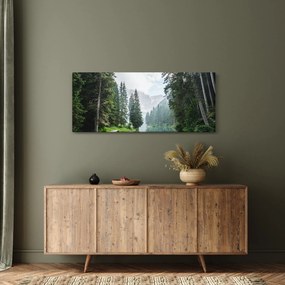 Tablou lacului în pădure (120x50 cm)