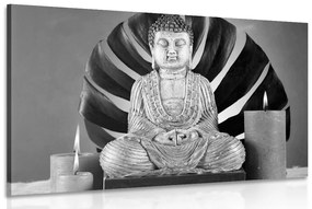 Tablou Budha cu natura moartă relaxantă în design alb-negru