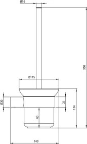 ROUND Perie de toaletă suspendată ADR_N711 finisaj negru