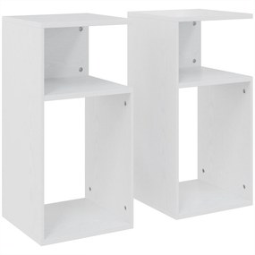 HOMCOM Set de 2 Măsuțe de Cafea Moderne cu Raft Deschis, Alb | Aosom Romania