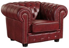 Fotoliu din piele Max Winzer Norwin, roșu