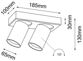 Spot TARUMI 2xGU10/15W/230V negru Shilo 7972