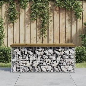 834361 vidaXL Bancă grădină, design gabion, 103x44x42 cm, lemn pin impregnat