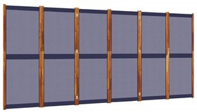 4003362 vidaXL Paravan de cameră cu 6 panouri, albastru închis, 420x180 cm