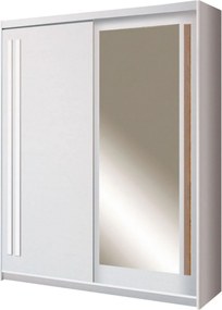 Dulap usi glisante alb EFFECT, PAL melaminat, cu 2 usi, 175x59x215 cm