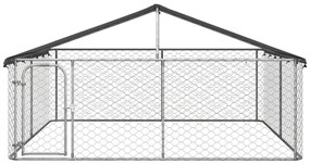 Padoc pentru caini de exterior, cu acoperis, 300x300x150 cm