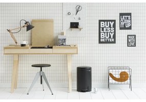 Cos de gunoi cu pedala Brabantia NewIcon 649029, 12 L, Inchidere lina, Baza antiderapanta, Negru