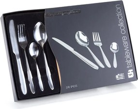 decoDoma Set tacâmuri din oțel inoxidabil SILVER 24 buc