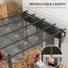 Outsunny Pergola cu Acoperis Retractabil de 3 x 3 (m) | Aosom Romania