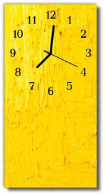 Ceas de perete din sticla vertical Rezumat arta grafică galben
