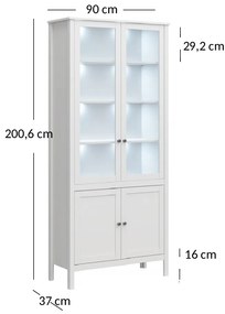 Vitrină Olna 2D2W (alb). 1053154