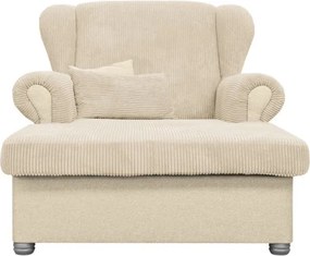 Șezlong bej cu tapițerie din catifea reiată Lord – Ropez