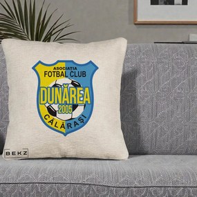 Perna Personalizata AFC Dunarea Calarasi 2005 Fotbal, 40x40 cm, Bej Canapea, Husa Detasabila, Perna Inclusa, BEKZ®