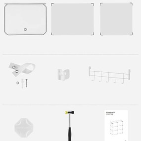 Organizator pentru pantofi KIMBERLY, 10 compartimente, alb/transparent SongmicsHome