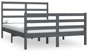 3104988 vidaXL Cadru de pat, gri, 140x190 cm, lemn masiv de pin