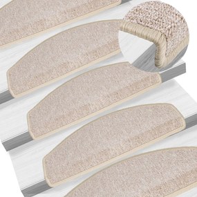 vidaXL Covorașe pentru scări, 10 buc., 65x24x4 cm, semirotunde, maro taupe, mari