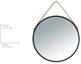 WENKO 24424100 - Oglindă BORRONE 40 x 40 cm, negru/argintiu